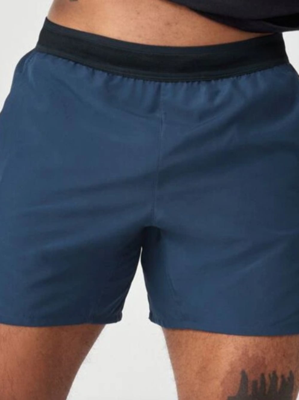 Brooks Men's Athletic Shorts - Navy with Black Waistband